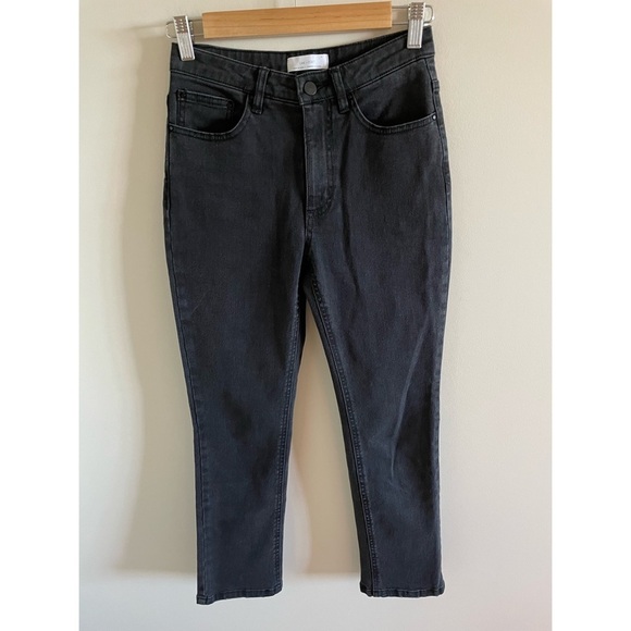 Oak + Fort Black Slim Fit Tapered Leg Jeans Size 24 - Picture 3 of 9